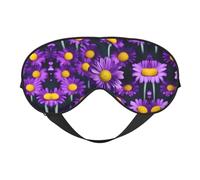 Purple Daisy Flower Print Soft Eye Mask - Comfortable Sleep, Elastic Nighttime Shade, Eye Covers for Travel, Meditation