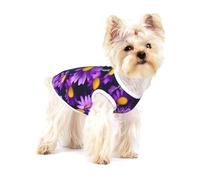 Purple Daisy Flower print Tshirts for Small Dogs Dog's Fashion Shirt Breathable Sleeveless Shirts for Small Dogs