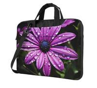 Purple Daisy Laptop Tote Bag for Men Women Laptop Sleeve Shoulder Briefcase Messenger Computer Bag, Black, 14 inch