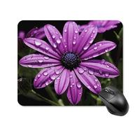 Purple Daisy Mouse Pad 20 * 25cm - Non-Slip Rubber Base Mouse Mat Portable Square Desk Mat for Office, Laptop, Travel, Wireless Mice Mats - Waterproof & Durable Design