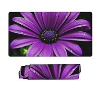 Purple Daisy Mouse Pad Large Desk Mat XL PU Leather Desk Pad Waterproof Gaming Mousepad Easy Clean Desks Protector Mat Keyboard Mats, Writing Pads for Office Home 29.5 x 16 in