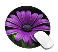 Purple Daisy Mouse Pad Waterproof Gaming Mousepad with Non-Slip Rubber Base Round Computer Mouse Mat for Office Latop Mousepads Washable Cloth Desk Pad 8 x 8 in