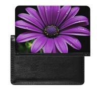 Purple Daisy Passport Holder Wallet Card Case Fashion Travel Passport Cover Documents Organizer ID Protector Holder Unisex-adult