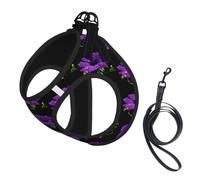 Purple Daisy Pet Leash Vest For Small Dogs Cats Reflective Adjustable Soft Outdoor Walking Hiking Training