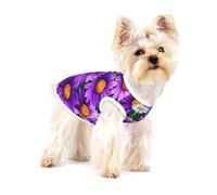 Purple Daisy print Tshirts for Small Dogs Dog's Fashion Shirt Breathable Sleeveless Shirts for Small Dogs