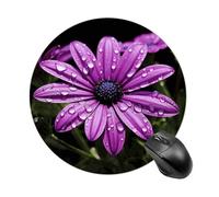 Purple Daisy Round Mouse Pad 7.8 Inch - Non-Slip Rubber Base Mouse Mat Portable Ergonomic Desk Mat for Office, Laptop, Travel, Wireless Mice Mats - Waterproof & Durable Design