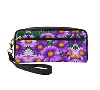 Purple Daisy Small Cosmetic Bag,Portable Cute Travel Makeup Bag for Women Makeup Brush Organizer Pouch