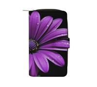 Purple Daisy Wallet Multifunctional Wallets for Men Compact Wallet Purse Passport Bag