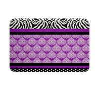 Purple Damask Zebra Animals Stripes Polka Dot Welcome Mat Dirt Trapper Floor Rug Versatile Front Door Carpet For Indoor Home Bathroom 40x60Cm