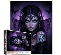 Purple Dark Elf Jigsaw Puzzles for Adults 1000 Pieces,Gothic Demon Jigsaw Puzzle Art 20 x 27 Inches Colorful DIY Magic Elves Puzzles for Home Decoration, Family Puzzle Perfect for Game Nights