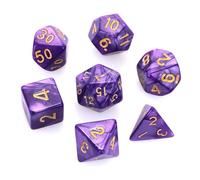 Purple Dice Sets,7 PCS Polyhedral Dice Sets Nebula Dice Sets Dice Games Luminary Polyhedral Dice Set Purple Polyhedral Dice DND Dice Set for Dungeon and Dragons MTG Table Games RPG DND