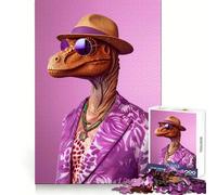 Purple Dino 1000 Pieces Jigsaws Adults Puzzles Gifts Boost Memory Mental Relax Premium Cut Warm Surprise (38x52cm)