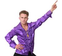 Purple Disco Shirt I Love Fancy Dress Purple XL