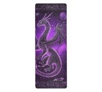Purple Divine Dragon washable yoga mat for women printed, non slip, non slip yoga mat towel with bag for carrying tapete para ejercicio 71x26 inches