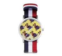 Purple Dodo Bird Sport Watch for Men Women Nylon Strap Wrist Watch Analog Quartz Watch