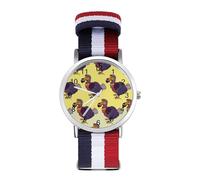 Purple Dodo Bird Sport Watch for Men Women Nylon Strap Wrist Watch Analog Quartz Watch