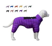 Purple Dog Jacket, Zippered Adjustable Outdoor Snow Jacket for Small to Large Dogs, 4-Leg Covered, Waterproof, Windproof, Reflective Vest
