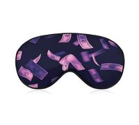 Purple Dollar Flying in The Air Sleep Mask with Adjustable Strap for Sleeping Block Light Eye Sleep Shade Cover One Size