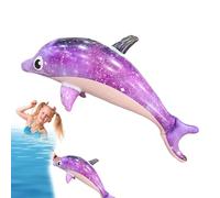 Purple Dolphin Inflatable Pool Float - PVC Star Animal Float | Thick Water Toy for Durable Design Beach Pool Use Easy Inflation | Toy