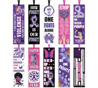 Purple Domestic Violence Bulk Bookmarks - 120 Pcs Cute Bow Butterfly Flower Domestic Violence Awareness Paper Bookmark Decor, Floral Butterfly Black Girl Personalized Bulk Bookmarks for Reading Lovers