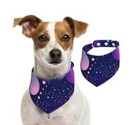 Purple dots Cotton Dog Bandanas - Washable Cotton Handkerchief Scarf Triangle Bandana for Small Medium Large Dog,Cat, Black