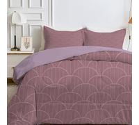 Purple Double Duvet, Double Quilt 7.5 Tog for Summer & Autumn, Reversible Coverless Duvet with Abstract Rainbow Pattern, Lightweight Soft Comforter with 2 Pillowcases, 200x200cm, Machine Washable