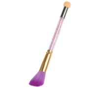 Purple Double End Nail Dust Brush Silicone Acrylic Nylon