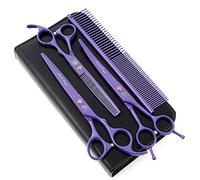 Purple Dragon 7.0 inch Rhinestone Decoration 3PCS Pet Grooming Scissors Dog Hair Cutting & Thinning Shears Set