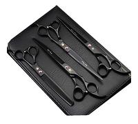 Purple Dragon 8 Inch Professional Pet Grooming Scissors Sets Dog Grooming Shear 1 Pc STRAIHT & 1 PcTHINNING & 2 Pcs Curved Scissors