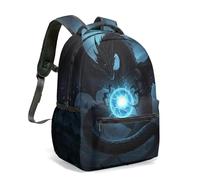 Purple Dragon Backpack Fantasy Art 360 Full Print Mystical Twilight Mountain 16 Inch Laptop Bag Aesthetic All-Over Graphics (05)