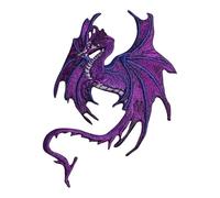 Purple Dragon - Facing Left - Legendary/Mythical/Fantasy - Embroidered Iron on Patch