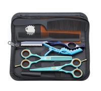 Purple Dragon Hairdressing Scissors Set - 5.5 Inch Green Thinning Scissors