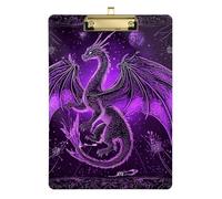Purple Dragon Illustration EKG clipboard Plastic for Police Office Nurse Football Coaches Size 9 x 12