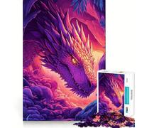 Purple Dragon in Cave Jigsaw Puzzles 1000 Piece for Teenagers Clear Logic Toy Light Relax Perfect Cut Heartfelt Gift (38x52cm)