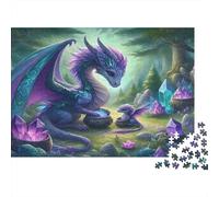 Purple Dragon Jigsaw Puzzle for Adults 1000 Piece Jigsaw Puzzle Crystal Forest Puzzle Game for Family Focus Mindful Relaxation 38x26cm/1000pcs