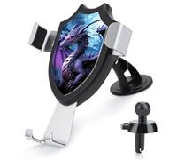 Purple Dragon Moon Car Phone Mount Universal Auto Phone Holder Adjustable Cellphone Car Mount 360° Rotation, Dashboard & Windshield & Air Vent Strong Suction Cup Phone Stand Compatible with All Smartp