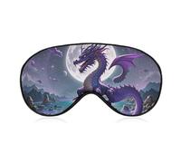 Purple Dragon Moon Sleep Mask Light Blocking Eye Cover Polyester Eye Mask with Elastic Strap Blindfold for Side Sleeper Sleeping Masks Face Hugging for Women Men Travel