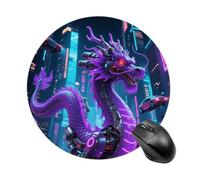 Purple Dragon Mouse Pad Round Laptop Mouse Mat Cute Computer Mousepad Keyboard Pad Non-Slip Desk Pads for Gaming Office Work Home