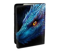 Purple Dragon Printed Passport Holder,Travel Pu Leather Passport Cover Case Organiser for Men Women,6.5 Inch