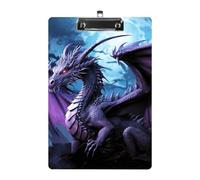Purple Dragon Purple Moon Acrylic Clipboard A4 Letter Size Standard Clipboard with Metal Profile Clip, Hanging File Holder for Teacher, Social Worker, Office Supplies 8.5 X 12.5 Inch