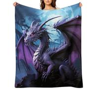 Purple Dragon Purple Moon Blankets Large Luxury Flannel Throw Blanket Fashion Thick Blanket for Sofa&Bed Blankets Cozy Ultra-Soft Bath Towel for Men&Women 50"x60"