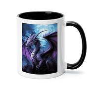 Purple Dragon Purple Moon Ceramic Coffee Mug with Handle 11 Ounces, Porcelain Mug Coffee Cup Tea Mug Water Cup Ideal for Coffee,Tea,Latte,Cappuccino,Microwave & Dishwasher Safe Unique Gift Cup