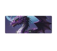Purple Dragon Purple Moon Desk Mat with Stitched Edges, Rubber Mouse Mat for Keyboard Mats Non-Slip Waterproof Desk Pad Office Supplies Large Gaming Mouse Pad for Home Work