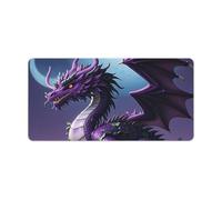 Purple Dragon Purple Moon Desk Mat with Stitched Edges, Rubber Mouse Mat for Keyboard Mats Non-Slip Waterproof Desk Pad Office Supplies Large Gaming Mouse Pad for Home Work