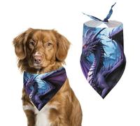 Purple Dragon Purple Moon Dog Bandana Triangle Dog Scarf Washable Polyester Dog Bibs Cute Pet Bandana for Medium Large Dogs Puppy and Cats