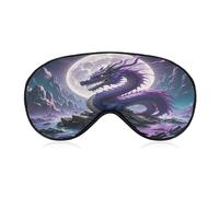 Purple Dragon Purple Moon Eye Mask, Adjustable Strip, Blocks Light Sleep Mask, Sleep Eye Mask for Night Sleeping Travel Nap 8.1 * 4.1 Inches