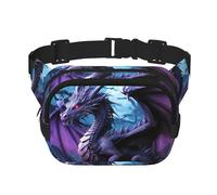 Purple Dragon Purple Moon Fanny Pack For Women Waterproof Adjustable Belt Bags Waist Pack Fashion Casual Crossbody Bags Bum Bag For Running Workout Hiking Traveling, Black, One Size