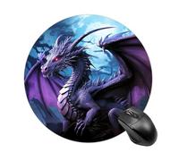 Purple Dragon Purple Moon Gaming Mouse Pad Funny Mousepad with Non-Slip Rubber Base Cute Mouse Pads for Desk for Women Small Portable Mouse Mat for Laptop Mini Computer Mousepads 7.8x7.8 Inches