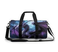Purple Dragon Purple Moon Gym Bag for Men Women Water Resistant Duffle Bag Travel Lightweight Bag for Travel Sports, white, 17.7in/9in/9in