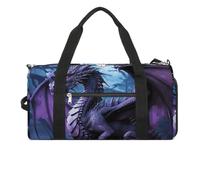 Purple Dragon Purple Moon Gym Bag for Men Women Water Resistant Duffle Bag Travel Lightweight Bag for Travel Sports, white, One Size
